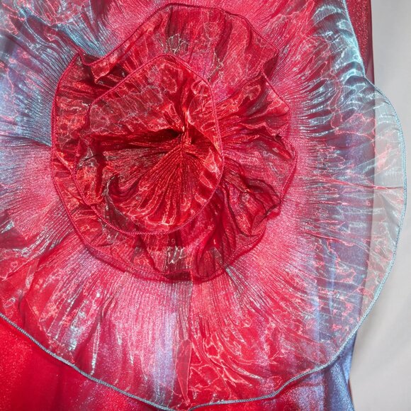 Vtg Rose Applique US 6 Corset Bodice Sequin Prom Gown Dress - Picture 5 of 5